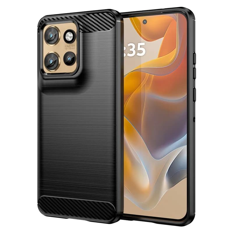 Husa Brush » Motorola Edge 60 Neo, TPU, Metall Look, Black 1