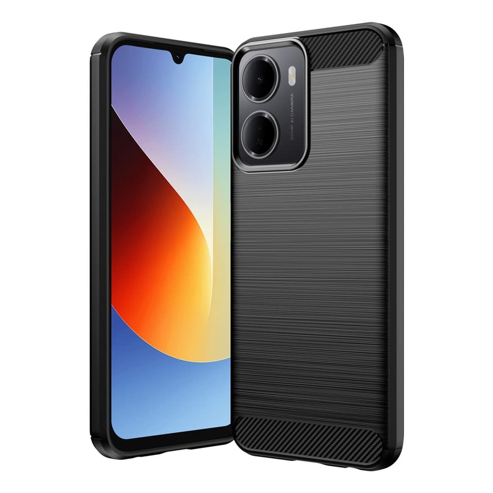 Husa Brush » Xiaomi Redmi A7 Pro 4G, TPU, Metall Look, Black 1