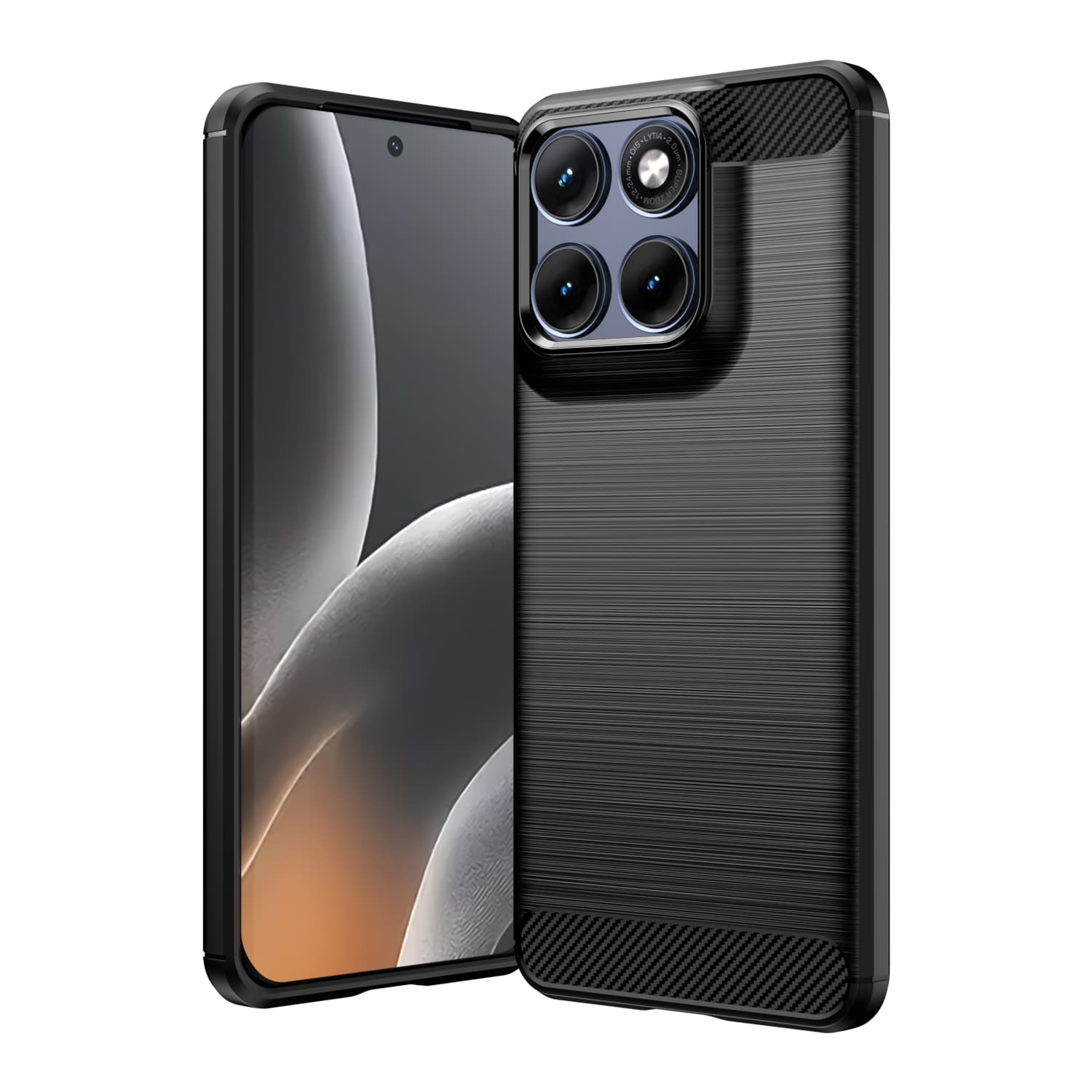 Husa Brush » Motorola Edge 70 Fusion, TPU, Metall Look, Black 1