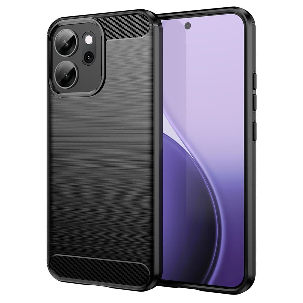 Husa Brush » Oppo Reno 14F, TPU, Metall Look, Black 1