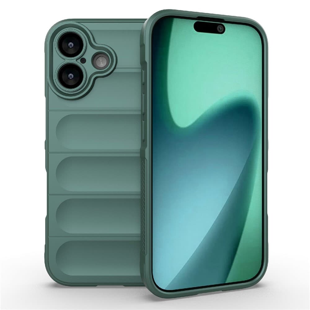 Husa Wave » iPhone 17, Grip Microfiber, ShockProof, Deep Green 1