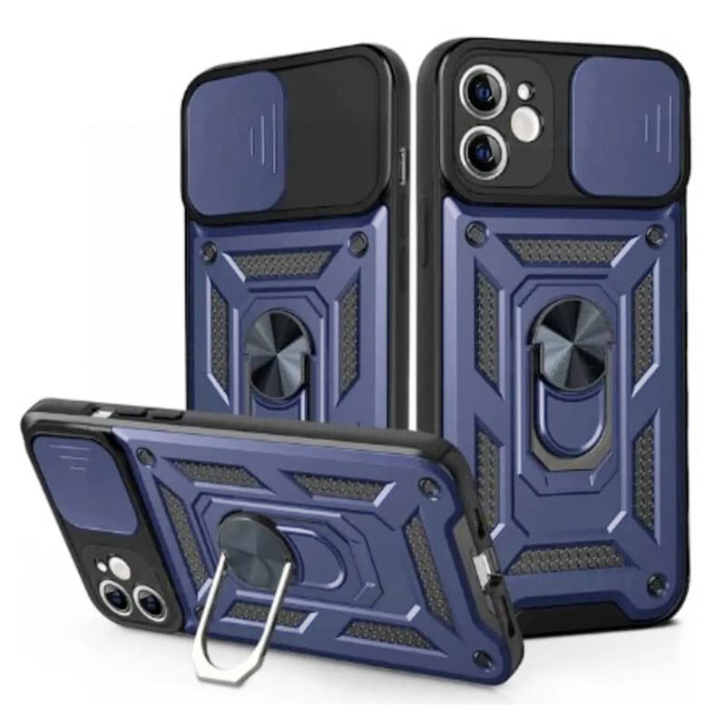 Husa Armor » Samsung A06, CamSlide, Ring Stand, Blue