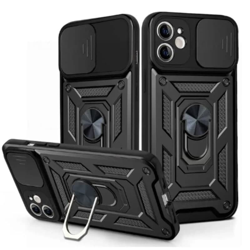 Husa Armor » Samsung A06, CamSlide, Ring Stand, Black