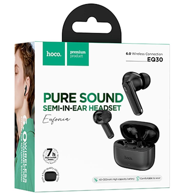 Hoco (EQ30) - Casti Wireless, Ear Buds, BT 5.3, 180h StandBy, 320mAh, White 1