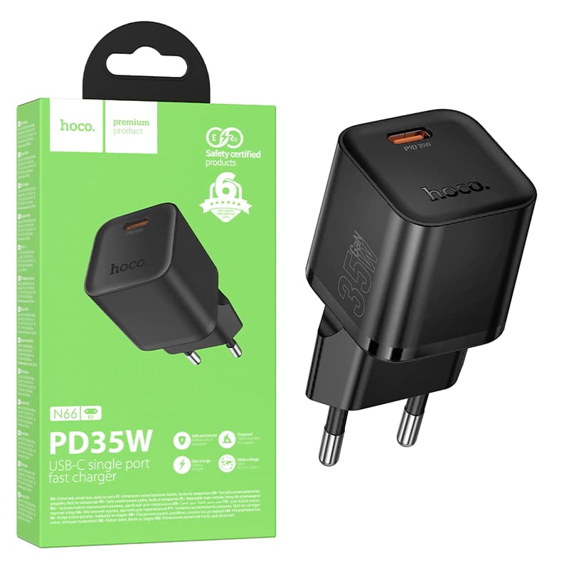 Hoco (N66) - Incarcatoare Priz, USB-C, 35W, FastCharger, Black 1
