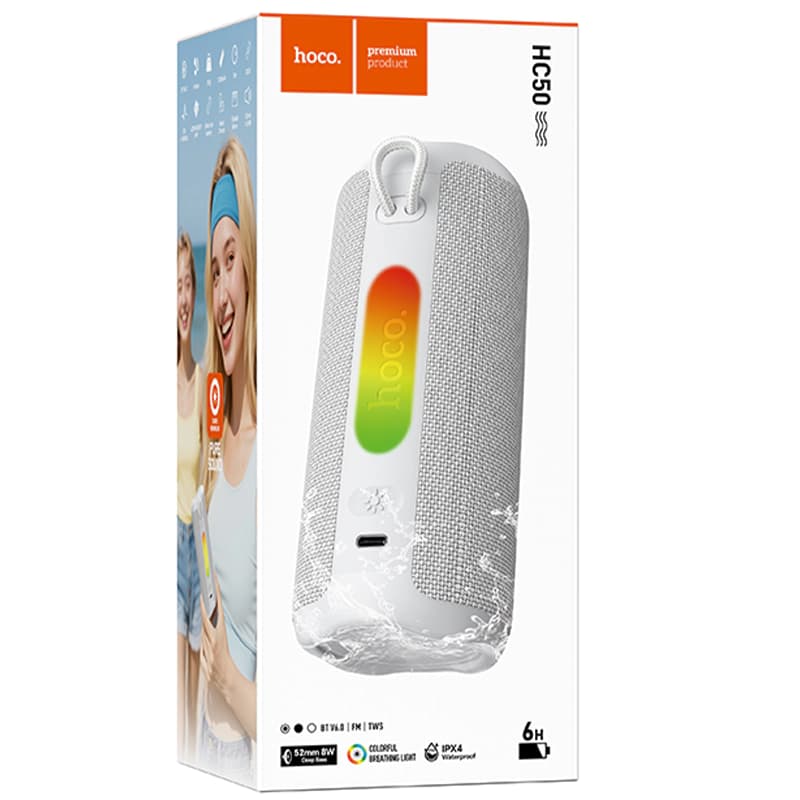 Hoco (HC50) - Boxa portabila, TWS, BT 5.0 Wireless, 5W, Sports, White 1