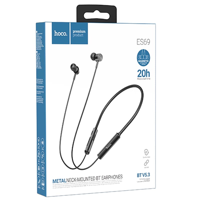 Hoco (ES69) - Casti Wireless, Ear Buds, BT 5.4, 200mAh, Neck Holder, MultiFunction, Blue 1