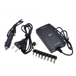   Incarcator universal casa si auto pentru laptop, 9 capete, port USB, 100W, negru