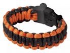 Bratara model Elevate Elliott Survival din snur tip Paracord, cu fluier, negru/portocaliu