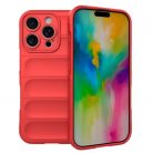 Husa Apple iPhone 15 Pro, Wave Silicone, protectie camera, catifea in interior, pure red