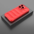 Husa Apple iPhone 15 Pro, Wave Silicone, protectie camera, catifea in interior, pure red