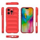 Husa Apple iPhone 15 Pro, Wave Silicone, protectie camera, catifea in interior, pure red