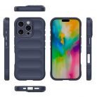 Husa Apple iPhone 16 Pro, Wave Silicone, protectie camera, catifea in interior, navy blue