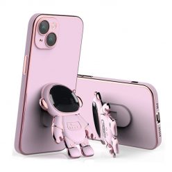   Husa Apple iPhone 15 Plus (15+), Astronaut Case, protectie camera, functie stand expunere, roz