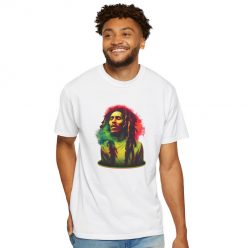   Tricou personalizat alb, copii/adulti, design Bob Marley, modal, diverse marimi