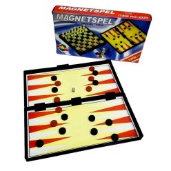   Joc de sah, table si dame Magnetspel, 3 in 1, magnetic, tabla de joc 25 x 25 cm