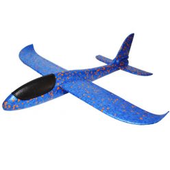 Avion planor XXL din polistiren, 48 cm, albastru