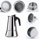 Cafetiera, espresso maker, otel inoxidabil, 300 ml, 6 cesti