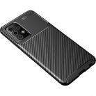 Husa Carbon Fiber pentru Samsung Galaxy A23 4G, aspect carbon, protectie camere, neagra