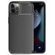 Husa Apple iPhone 14 Pro, Carbon Fiber, TPU moale cu aspect carbon, neagra