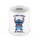 Pusculita ceramica personalizata, design Stitch My spirit animal, 350 ml, alba