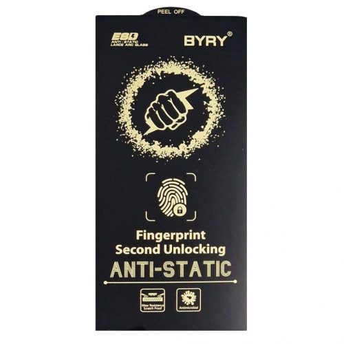 Folie sticla Samsung Galaxy S24 Ultra, BYRY Antistatic ESD, deblocare amprenta, margini negre