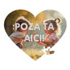 Puzzle personalizat cu poza ta, in forma de inima, 23.5 x 17.5 cm, 50 piese