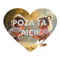   Puzzle personalizat cu poza ta, in forma de inima, 23.5 x 17.5 cm, 50 piese