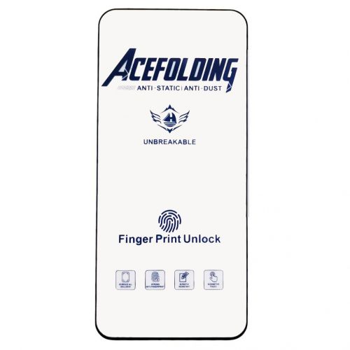 Folie de sticla Samsung Galaxy S23, ACE Folding Full Glue, deblocare amprenta, margini negre