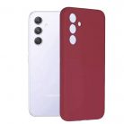 Husa Samsung Galaxy A13 5G / A04s / A04, Luxury Silicone, protectie camera, catifea in interior, rosu burgundy