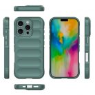 Husa Apple iPhone 14 Pro, Wave Silicone, protectie camera, catifea in interior, deep green