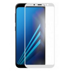  Folie sticla Samsung Galaxy A8 Plus 2018, Full Glue, margini albe