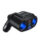 Modulator FM Bluetooth A9, Dual USB max. 4.8A, 2 adaptoare bricheta (splitter), Hands Free, ecran LED, negru