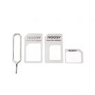 Set adaptoare SIM-uri NOOSY 4 in 1, include 3 adaptoare si un ac pentru extragere SIM