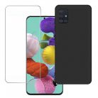 Set folie si husa Samsung Galaxy A32 5G, sticla transparenta si Matt TPU, negru