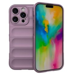   Husa Apple iPhone 16 Pro, Wave Silicone, protectie camera, catifea in interior, light purple