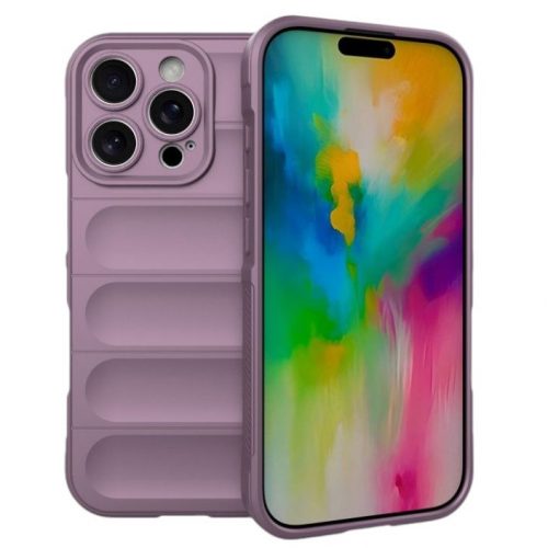 Husa Apple iPhone 16 Pro, Wave Silicone, protectie camera, catifea in interior, light purple