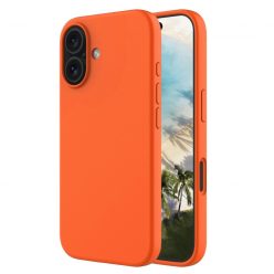   Husa Apple iPhone 16 Plus, Luxury Silicone, catifea in interior, portocalie