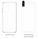 Set folie si husa Samsung Galaxy A53 5G, sticla transparenta si TPU transparent 2 mm