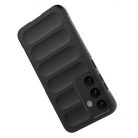 Husa Samsung Galaxy S23 FE, Wave Silicone, protectie camera, catifea in interior, night black