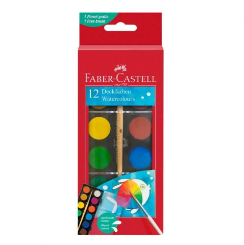 Set 12 acuarele Faber-Castell, pensula inclusa