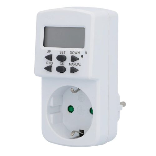 Priza programabila Unitec, programare minute/ore/zile, 16A / 3680 W, ecran LED, alba