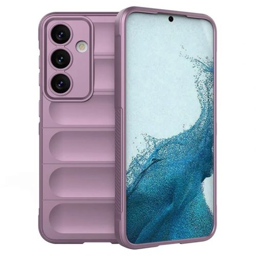 Husa Samsung Galaxy S23 FE, Wave Silicone, protectie camera, catifea in interior, light purple