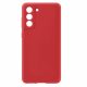 Husa Samsung Galaxy S22, Luxury Silicone, catifea in interior, protectie camere, rosie