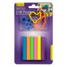 Set plastilina Little President, 6 culori neon si 3 forme din plastic