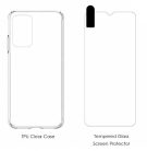 Set folie si husa Samsung Galaxy A31, sticla transparenta si TPU transparent 2 mm