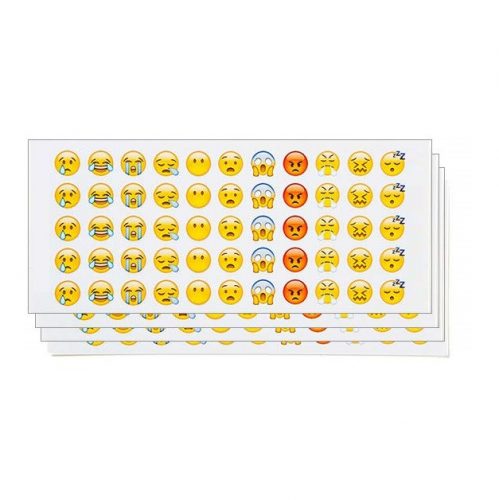 Etichete autoadezive Emoji, rotunde, 12 file (660 buc)