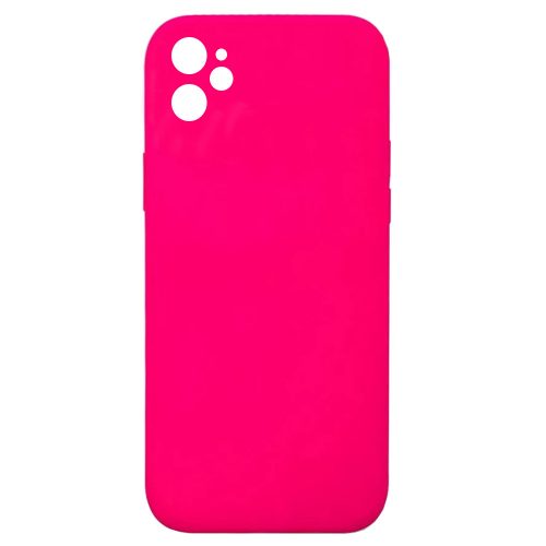 Husa Apple iPhone 11 Luxury Silicone, catifea in interior, protectie camere, roz ciclam