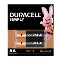 Set 2 baterii Duracell Simply LR6 (AA), 1.5V