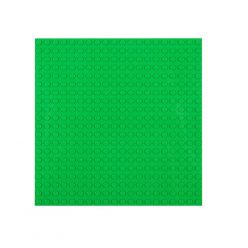 Placa suport piese tip LEGO, plastic, 16 x 16 cm, verde